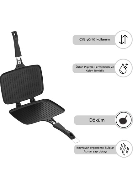 Vento Döküm Ocak Üstü Tost Makinesi – Kırmızı modelleri