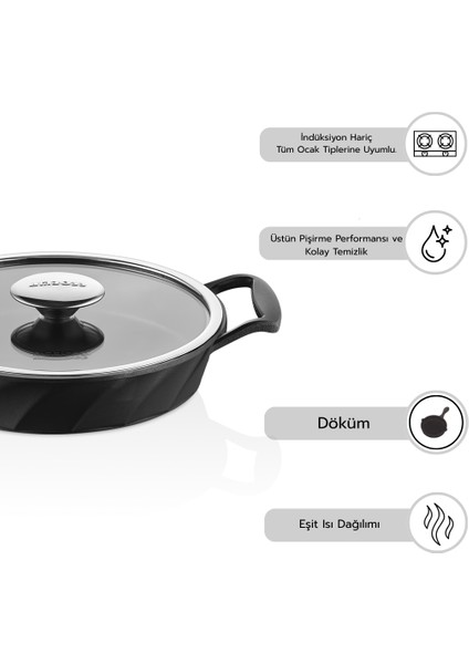 Kuvars Cam Kapaklı 6 Parça Döküm Sahan Seti modelleri