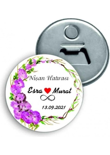 Kişiye Özel Açacaklı Düğün Magnet - Nişan Magnet - Söz Magnet ( 24 Adet )
