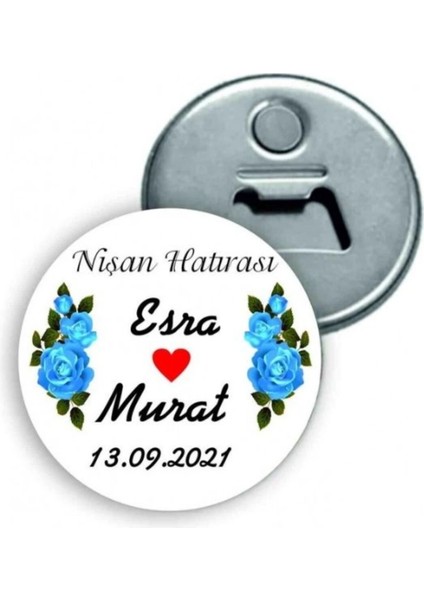 Kişiye Özel Açacaklı Düğün Magnet - Nişan Magnet - Söz Magnet ( 24 Adet )