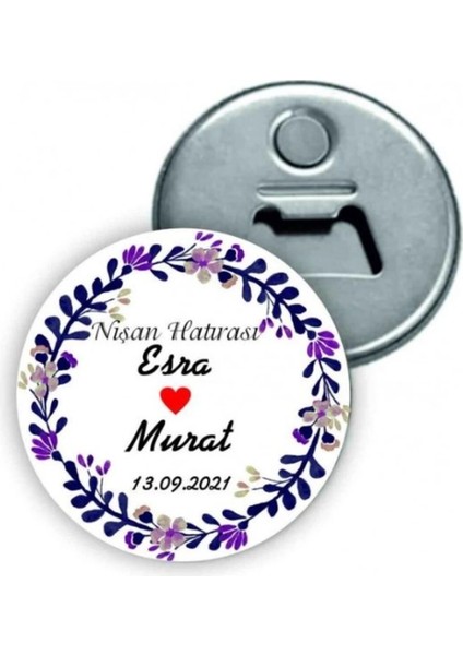 Kişiye Özel Açacaklı Düğün Magnet - Nişan Magnet - Söz Magnet ( 24 Adet )