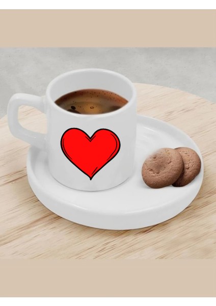 Türk Kahvesi Fincanı Kalpli Fincan