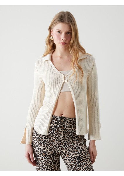 Yeni Sezon Polo Yaka Kadın Triko Hırka