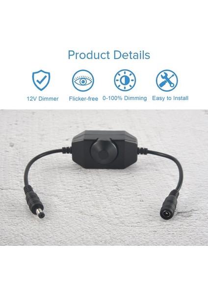 LED Çubuk Işık Dimmer, Dc 12V-24V 6A Dimmer Anahtarı, LED Çubuk Işığı, LED Halat Işığı 3528, 5050, 5630 (Siyah) (Yurt Dışından) fırsatları