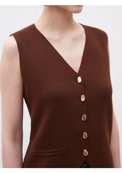 Yeni Sezon V Yaka Kadın Triko Yelek modelleri