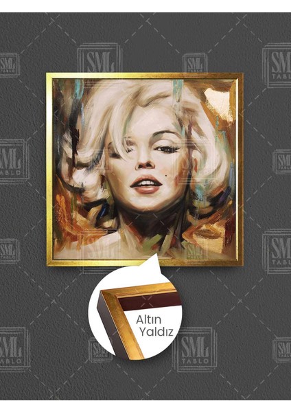 Marilyn Monroe Ikon Kadın Hollywood Woman Güzellik Çerçeveli Kare Kanvas Tablo