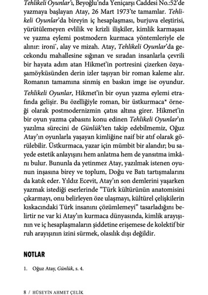 Oğuz Atay'ın Tehlikeli Oyunlar'ı - Hüseyin Ahmet Çelik indirimleri