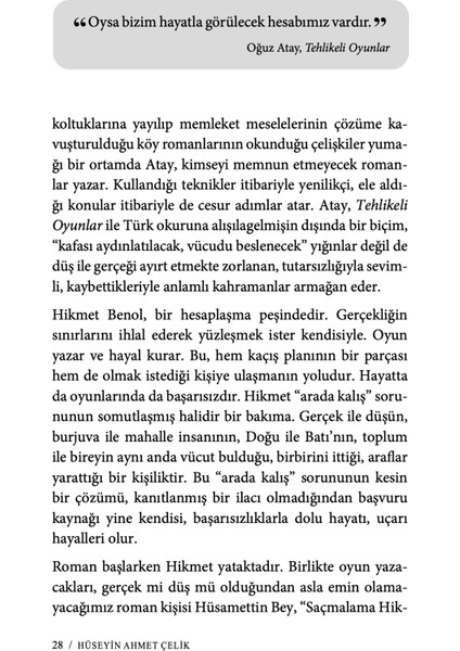 Oğuz Atay'ın Tehlikeli Oyunlar'ı - Hüseyin Ahmet Çelik