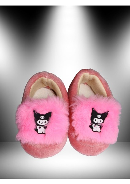 Pudra Pembe Peluş Bebek Pandufu. Ev Terliği, Patik - Yumuşacık, Sıcak ve Konforlu Kız Bebek