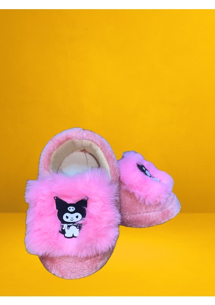 Pudra Pembe Peluş Bebek Pandufu. Ev Terliği, Patik - Yumuşacık, Sıcak ve Konforlu Kız Bebek