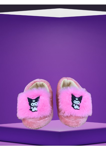 Pudra Pembe Peluş Bebek Pandufu. Ev Terliği, Patik - Yumuşacık, Sıcak ve Konforlu Kız Bebek