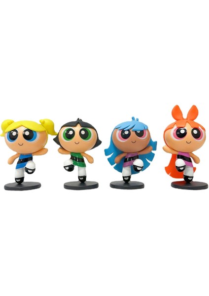 Powerpuff Girls: Animasyonlu Dört Çiçek Baloncuk Biss El Bebeği Masaüstü Dekoratif Süsler (Yurt Dışından)