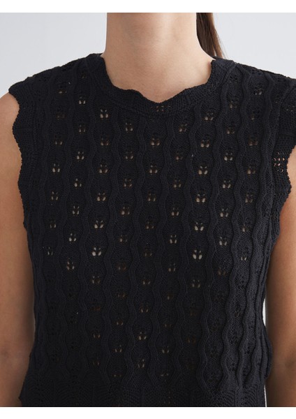 Yeni Sezon Bisiklet Yaka Ajurlu Kadın Triko Süveter modelleri