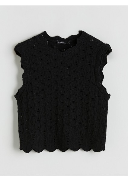 Yeni Sezon Bisiklet Yaka Ajurlu Kadın Triko Süveter indirimleri