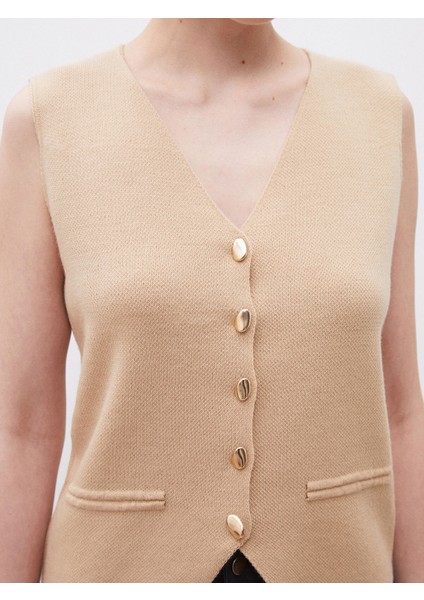 Yeni Sezon V Yaka Kadın Triko Yelek modelleri