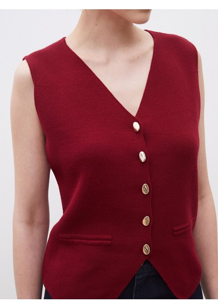 Yeni Sezon V Yaka Kadın Triko Yelek modelleri