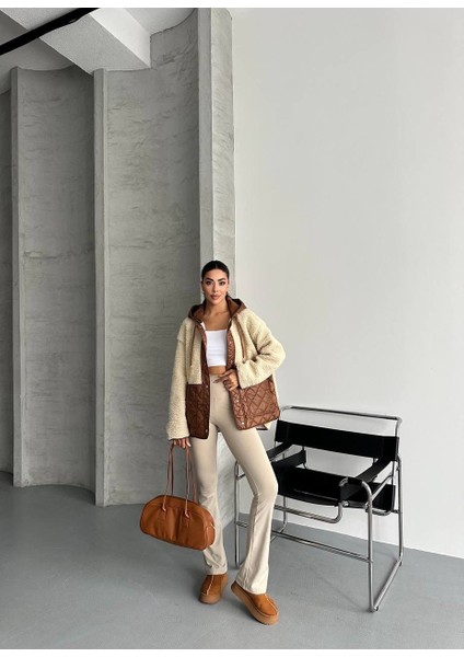 Zarax Siyah Cepli Peluş Mont