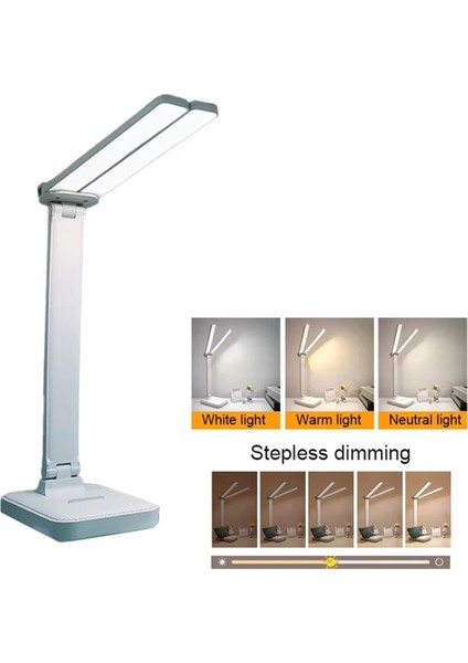 LED Masa Lambası 3 Seviye Dimmable Dokunmatik Gece Işığı USB Şarj Edilebilir Göz Koruması Katlanabilir Masa Lambası Mavi (Yurt Dışından) fiyatları