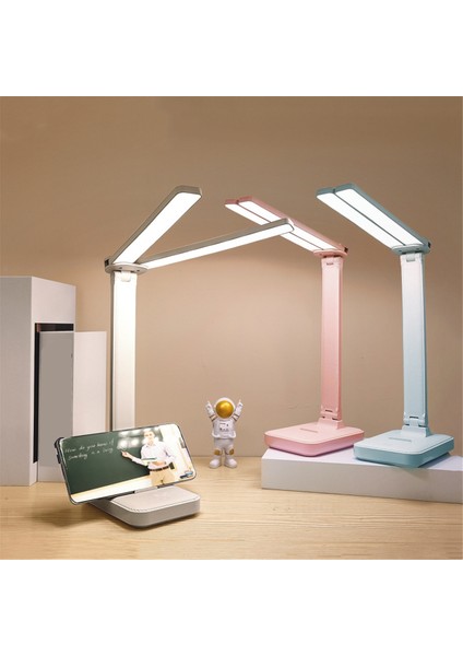 LED Masa Lambası 3 Seviye Dimmable Dokunmatik Gece Işığı USB Şarj Edilebilir Göz Koruması Katlanabilir Masa Lambası Mavi (Yurt Dışından) modelleri