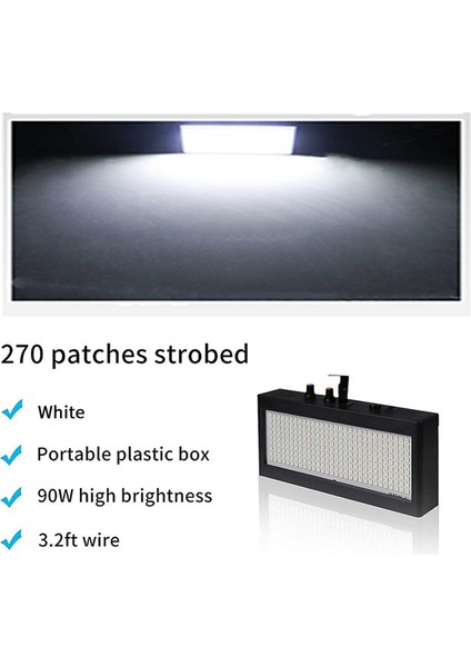 Stage Strobe Light, 270 LED Süper Parlak Flash Stage Aydınlatma Düğün, Noel, Doğum Günü, Kulüp Için Beyaz Işık, Dj Eu Fişi (Yurt Dışından) indirimleri