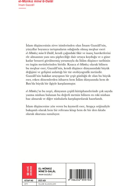 El Münkız mine’d-Dalâl - İmam Gazzâlî fiyatları