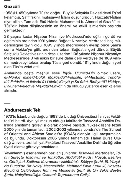 El Münkız mine’d-Dalâl - İmam Gazzâlî modelleri