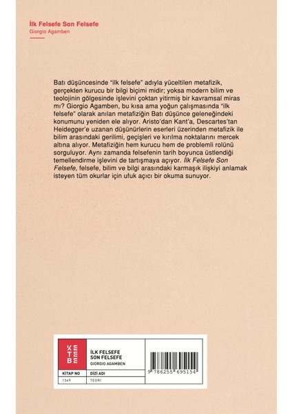 İlk Felsefe Son Felsefe - Giorgio Agamben fiyatları