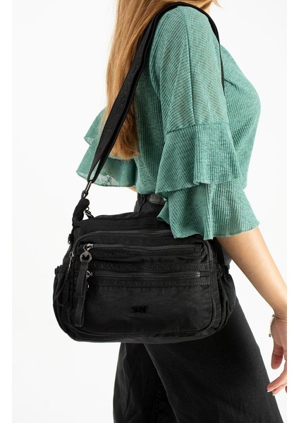 Kadın Postacı Çanta 26*21 cm Hafif Poliamid Su Itici Yumuşak Kumaş Çapraz Askılı Omuz Çantası