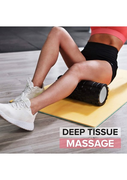 Foam Roller - Egzersiz Rulosu - Pilates Roller - Masaj Rulosu - Spor Isınma Roller - Masaj Roller - Orta Sert Masaj Köpüğü 33X14 Cm.