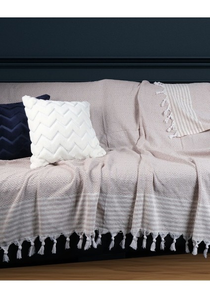 Dexter Ponponlu Koltuk Örtüsü 180 x 220 Pamuklu