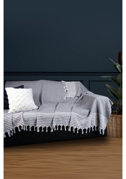 Dexter Ponponlu Koltuk Örtüsü 180 x 220 Pamuklu