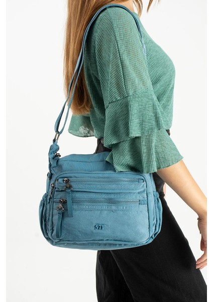 Kadın Postacı Çanta 26*21 cm Hafif Poliamid Su Itici Yumuşak Kumaş Çapraz Askılı Omuz Çantası