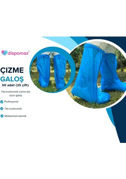 Kalın 100 Mikron Çizme Galoş 50 Adet modelleri