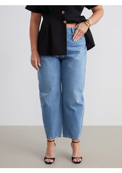 Yeni Sezon Büyük Beden Balloon Fit Kadın Jean Pantolon fiyatları