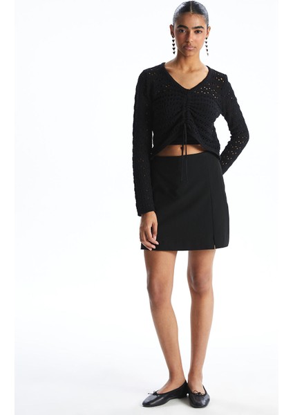 Yeni Sezon V Yaka Ajurlu Kadın Triko Kazak fiyatları