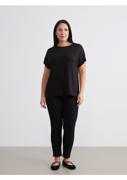 Yeni Sezon Büyük Beden Bisiklet Yaka Oversize Kadın Tişört fiyatları