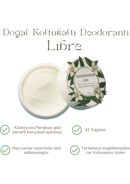 Doğal Deodorant Ter Kokusu Önleyici Koltuk Altı Libre Parfüm Esanslı 50 ml
