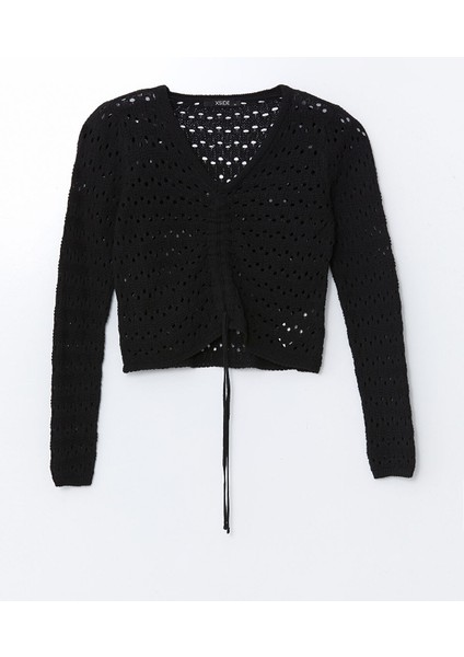 Yeni Sezon V Yaka Ajurlu Kadın Triko Kazak indirimleri