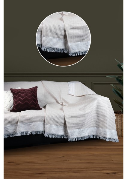 Mars 180 x 220 cm Pitikare Desen Püsküllü Koltuk Örtüsü