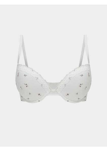 Yeni Sezon Balenli Yarım Dolgulu Çiçekli Tişört Sütyen