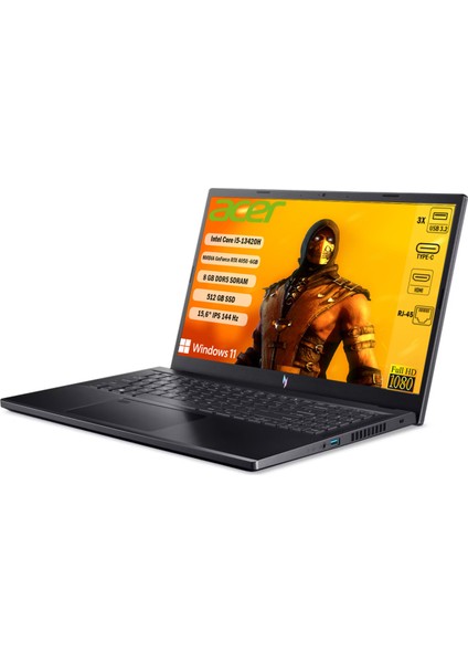Nitro V5 ANV15-51-51TZ/CORE I5-13420H/8GB RAM/512 GB Ssd/rtx 4050 6GB/Windows 11 Taşınabilir Bilgisayar NH.QNBEY.006