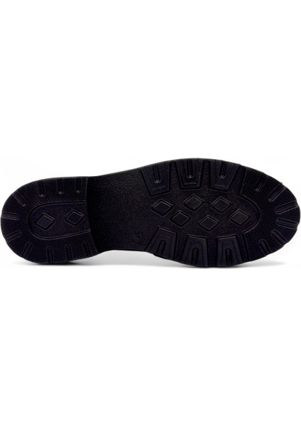 Floren Siyah Rugan Taşlı Toka Detaylı Hakiki Deri Kadın Loafer modelleri
