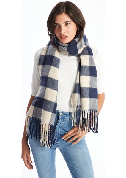 Yeni Sezon Saçaklı Ekose Desenli Kadın Atkı