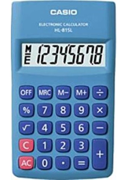 Cep Tipi Hesap Makinesi HL-815L Mavi Renkli 8 Haneli Ekran ile Pratik Kullanım