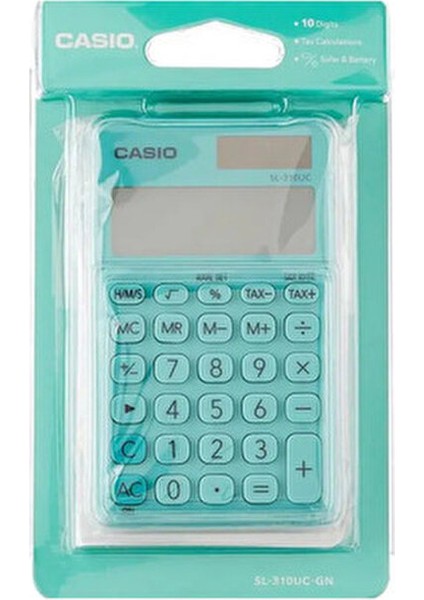 SL-310UC-GN Yeşil Renkli 10 Haneli Cep Tipi Hesap Makinesi Pratik Fonksiyonlar