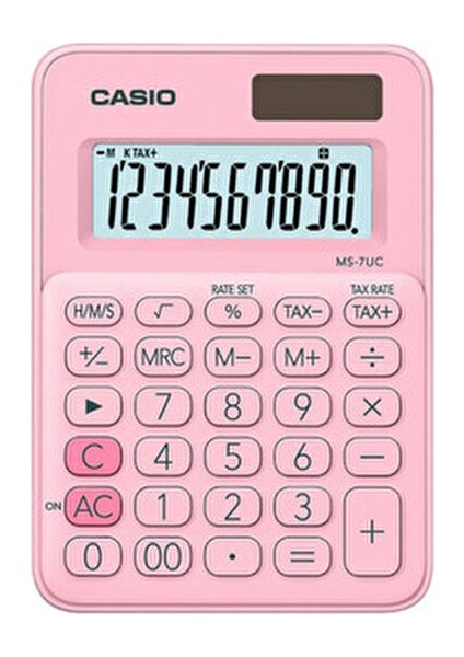 Masa Üstü Hesap Makinesi 10 Haneli Açık Pembe MS-7UC Ekran Tipi LCD indirimleri