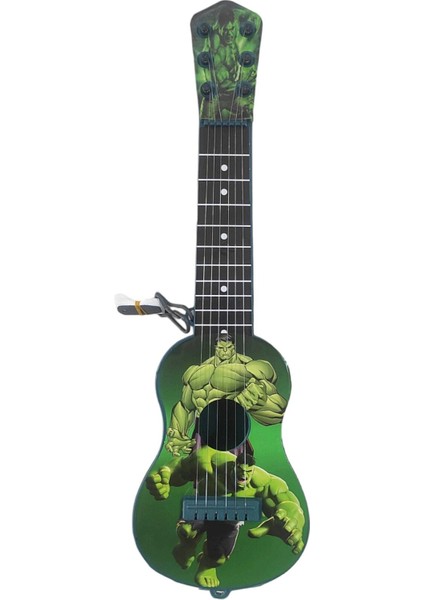 Oyuncak 6 Telli Hulk Gitar 50 Cm. Okul Gösteri Gitarı