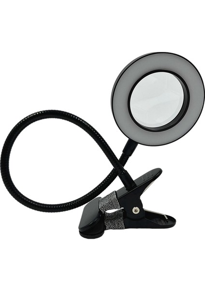 Klips Tipi LED Büyütme Cam Tırnak Güzelliği Işığı USB Soğuk Işık LED Kaymaz Ekipman Kelepçe Cam Taşınabilir Masa Lambası (Yurt Dışından)