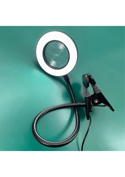 Klips Tipi LED Büyütme Cam Tırnak Güzelliği Işığı USB Soğuk Işık LED Kaymaz Ekipman Kelepçe Cam Taşınabilir Masa Lambası (Yurt Dışından) fiyatları