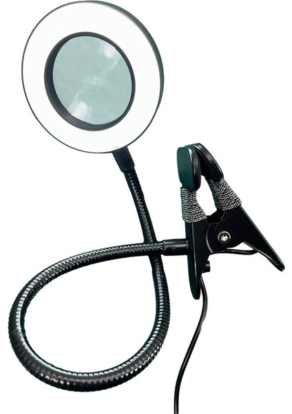 Klips Tipi LED Büyütme Cam Tırnak Güzelliği Işığı USB Soğuk Işık LED Kaymaz Ekipman Kelepçe Cam Taşınabilir Masa Lambası (Yurt Dışından) fırsatları